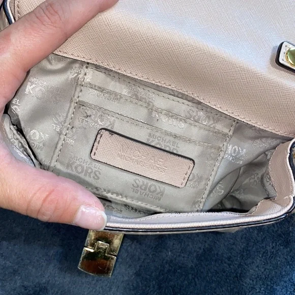 Michael Kors Tina Ballet Pink Crocodile Leather Crossbody Purse Clutch - Picture 4 of 6